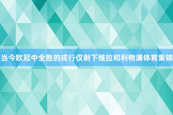 当今欧冠中全胜的戎行仅剩下维拉和利物浦体育集锦